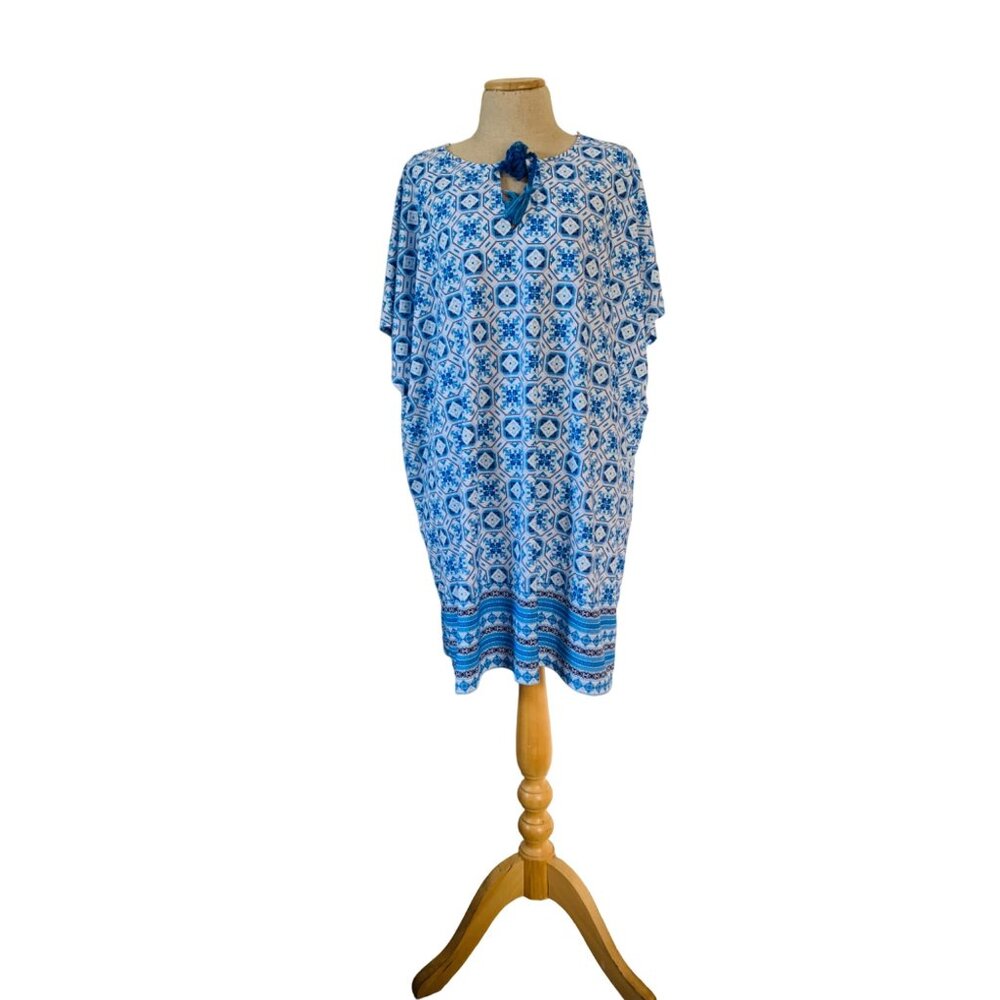 Aqua et Sol Blue Swim Coverup UPF 50+ Sz S